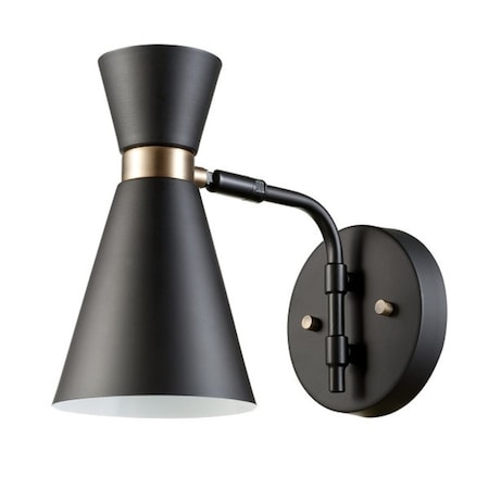 Globe Electric Globe Electric Belmont 1-Light Satin Black Hourglass Wall Sconce 65855